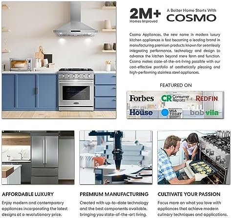 COSMO 30β Wall Mount Range Hood, Stainless Steel - Image 4