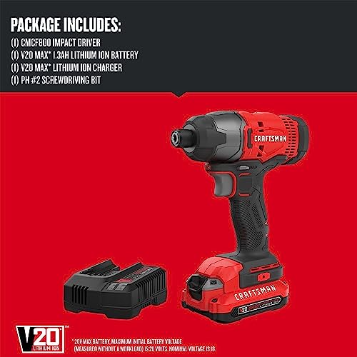 CRAFTSMAN 20V MAX Impact Driver Kit, LED - Image 3