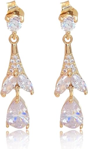 Laminated 229 Shape Tower Stone Earrings