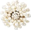 AeraVida Cultured Freshwater White Pearls Brooch