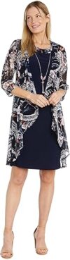 R&M Richards Daytime Formal 2PC Puff Print Dress