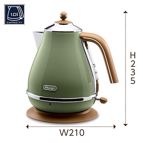 De'Longhi Electric Kettle, 1.0L, Olive Green - Image 2