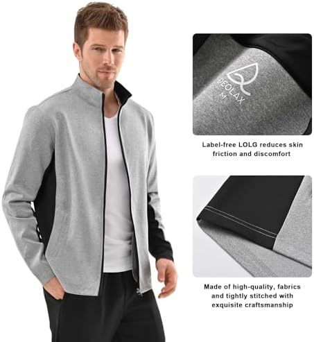 DEOLAX Mens Classic Full Zip Track Jacket - Image 4
