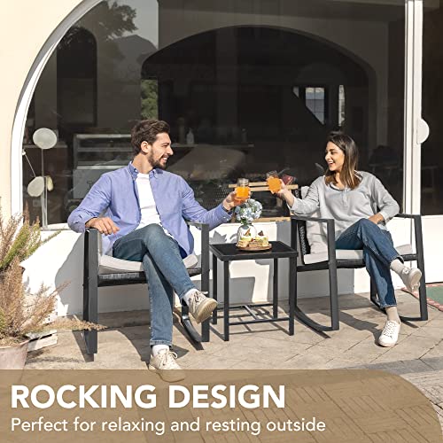 Devoko 3 Piece Wicker Rocking Bistro Set - Image 5