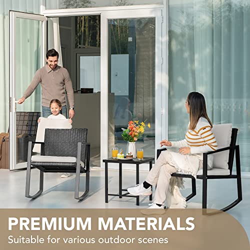 Devoko 3 Piece Wicker Rocking Bistro Set - Image 2