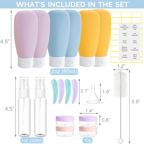 DEWSENSI 20 Pack Travel Bottles Toiletries Set - Image 2