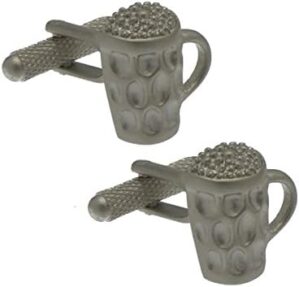 AJ Fashion DIMPLE MUG Satin Plated Beer glass Cufflinks