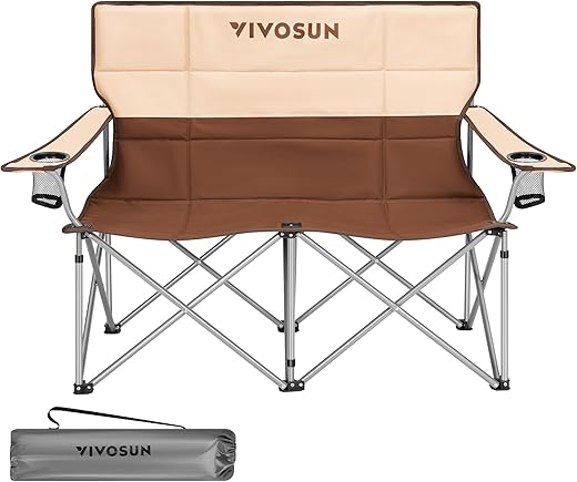 VIVOSUN Double Camping Chair, Padded Folding Loveseat
