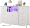 LDTTCUK Dresser with Charging Station & LED Lights