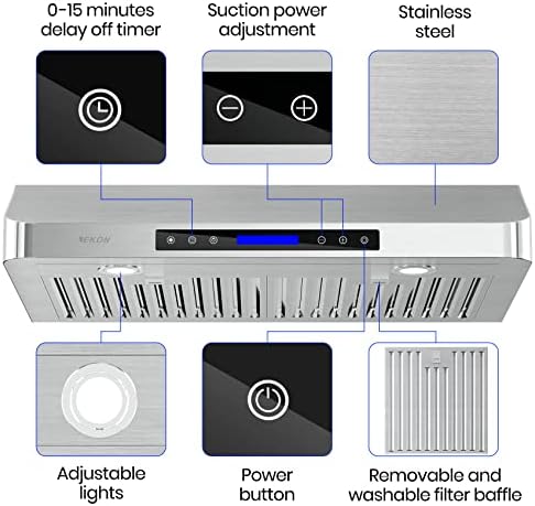 EKON KITCHEN EXPERT 30" Stainless Steel Under Cabinet Range Hood, 900 CFM - Image 5