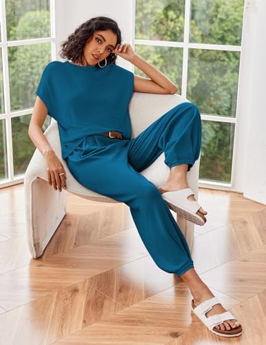Ekouaer Cap Sleeve Tops and Jogger Set - Image 5