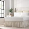 Easy Fit Elastic Eyelet Bed Skirt, Ivory