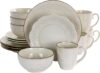 Elama Embossed Scalloped Stoneware Dinnerware Set, 16 Piece