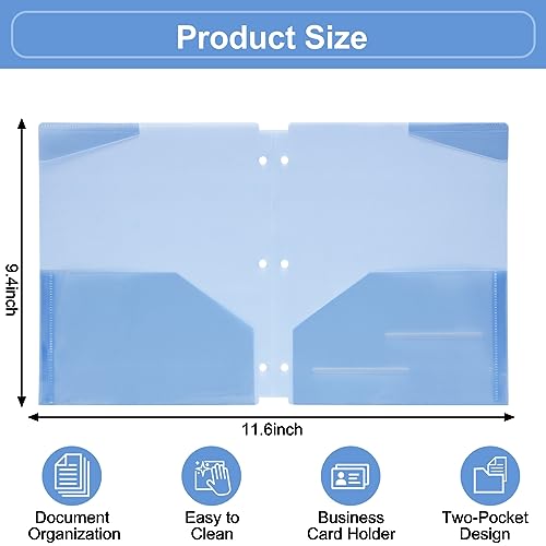 EOOUT 24 Plastic 3-Hole Punched Pocket Folders - Image 2