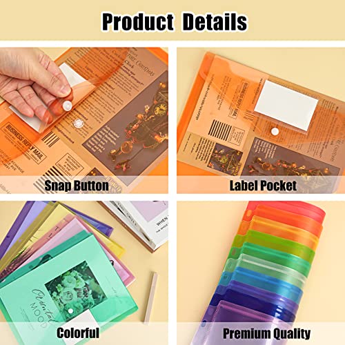 EOOUT 30 Binder Pockets, 10 Colors, Letter Size - Image 3