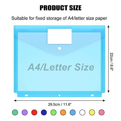 EOOUT 30 Binder Pockets, 10 Colors, Letter Size - Image 2