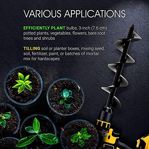 ERYTLLY 3x7 Inch Auger Spiral Garden Planter Tool - Image 2