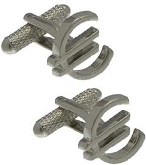 AJ Fashion Jewellery Euro Symbol Silver Plated Cufflinks