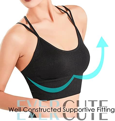 Evercute Strappy Padded Cross Back Sport Bras - Image 3