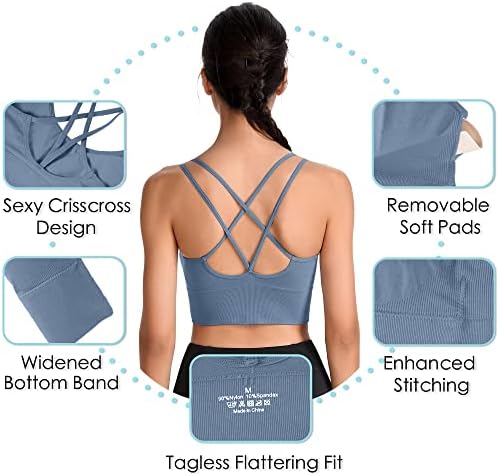 Evercute Strappy Padded Cross Back Sport Bras - Image 4