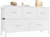 OLIXIS Fabric Bin Dresser with Wood Top