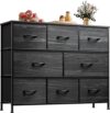 WLIVE Fabric TV Stand Dresser with 8 Drawers