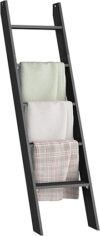 VASAGLE Farmhouse 5-Tier Blanket Ladder Shelf, Black