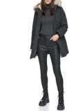 DKNY Faux Fur Trim Anorak Coat