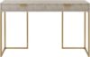 Nicole Miller New York Faux Shagreen Console Table, Gold Base