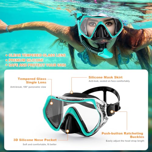 Felidel Adult Snorkeling Gear Set with Anti-Fog Mask - Image 5