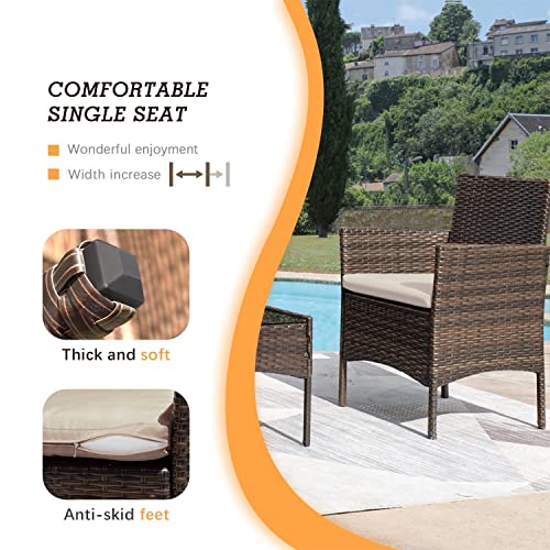 Flamaker 4-Piece Cushioned Wicker Patio Set - Image 3