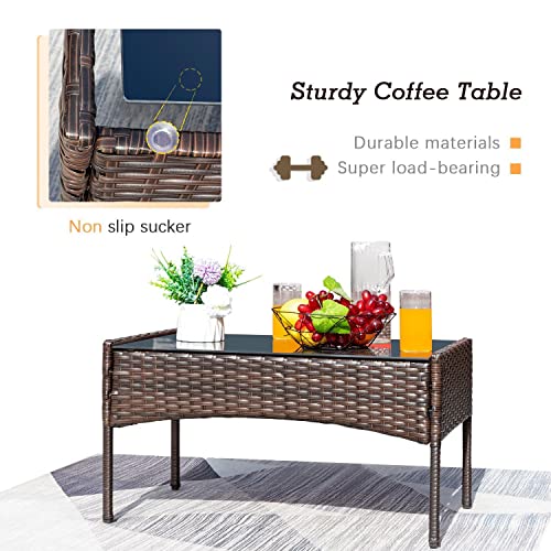 Flamaker 4-Piece Cushioned Wicker Patio Set - Image 4