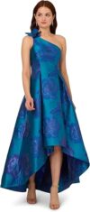 Adrianna Papell Floral Jacquard High Low Dress