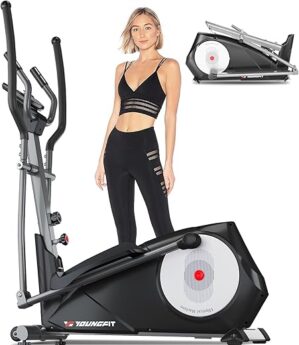 YOUNGFIT Foldable Elliptical with LCD Monitor