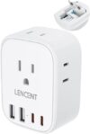 LENCENT Foldable European Travel Plug Adapter