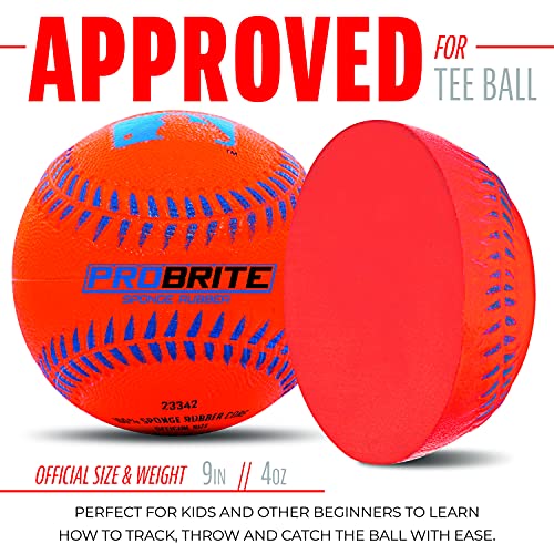 Franklin Sports Pro Brite Neon Rubber Teeball for Youth - Image 2