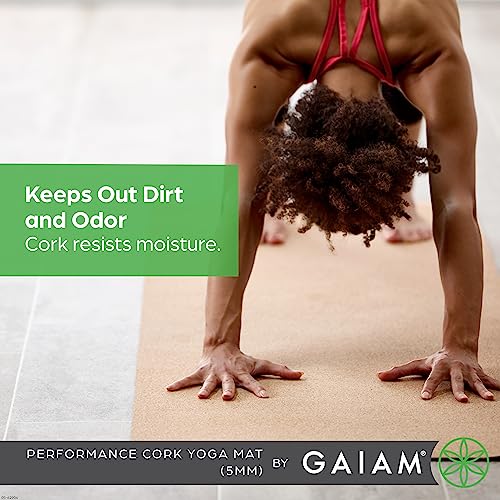 Gaiam Cork Yoga Mat - Non-Slip, Sweat-Resistant - Image 3