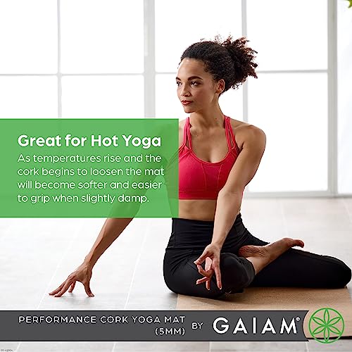 Gaiam Cork Yoga Mat - Non-Slip, Sweat-Resistant - Image 4