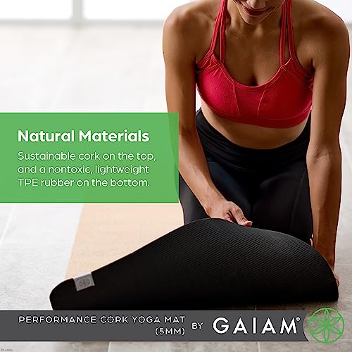 Gaiam Cork Yoga Mat - Non-Slip, Sweat-Resistant - Image 2