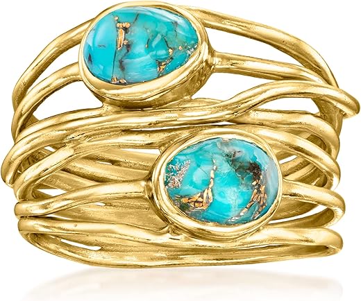 Ross-Simons Gemstone Highway Ring in 18kt Gold