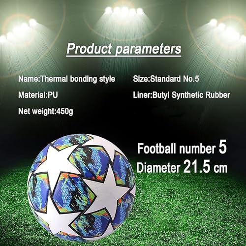 Generic Champions League Soccer Ball, Blue, Size 5 - Image 5