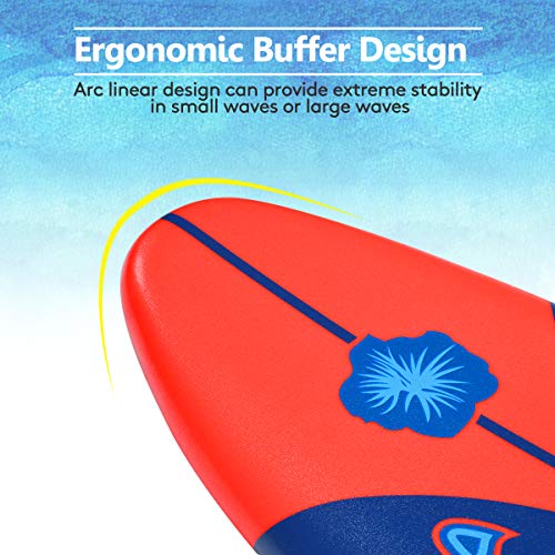 Giantex 6' Foam Surfboard with Removable Fins - Image 5