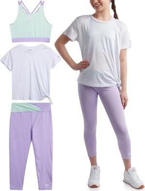 Reebok Girls’ 3-Piece Active Leggings Set