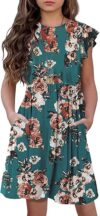 HOSIKA Floral Boho Ruffle Swing Dress