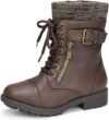 DREAM PAIRS Mid Calf Combat Boots