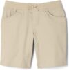 French Toast Stretch Tie Front Twill Shorts