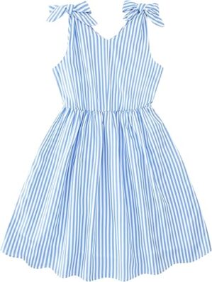 Enlifety Bowknot Strap V Neck Sundress