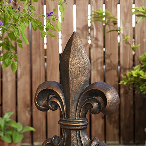 glitzhome Fleur De Lis Garden Statue, Bronze - Image 5