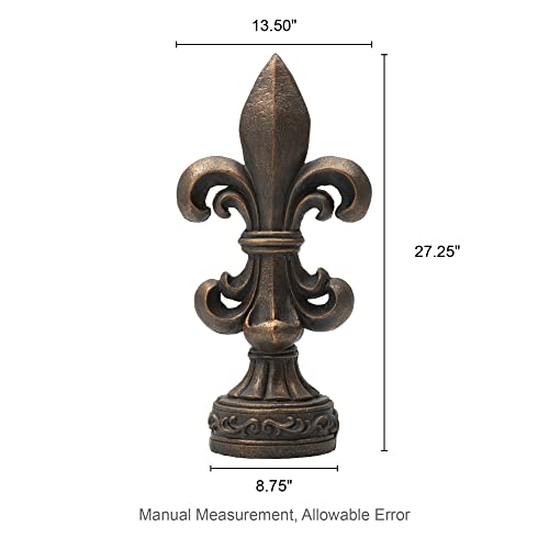 glitzhome Fleur De Lis Garden Statue, Bronze - Image 2