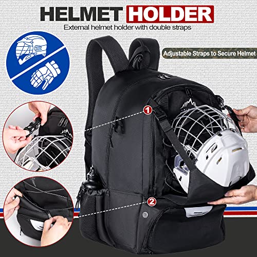 GoHimal Extra Large Lacrosse Backpack with Stick Holder - Image 4